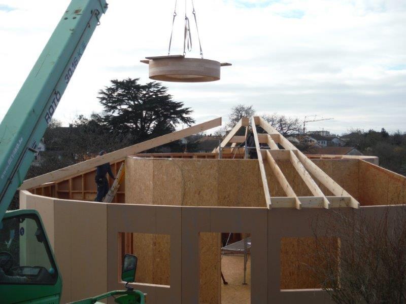 Maison ossature bois style yourte à Poitiers